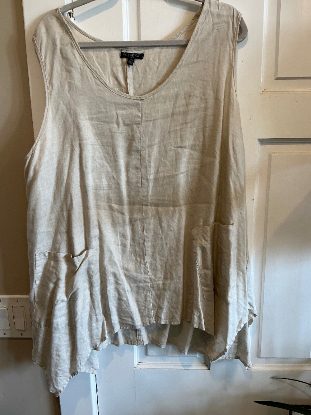 For Cynthia linen tank style top in plus size 3x
